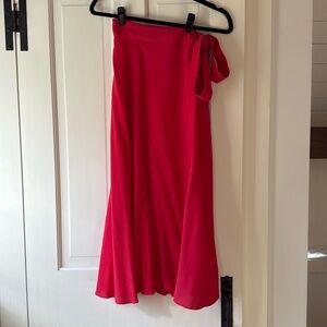 & other stories red crepe midi skirt
